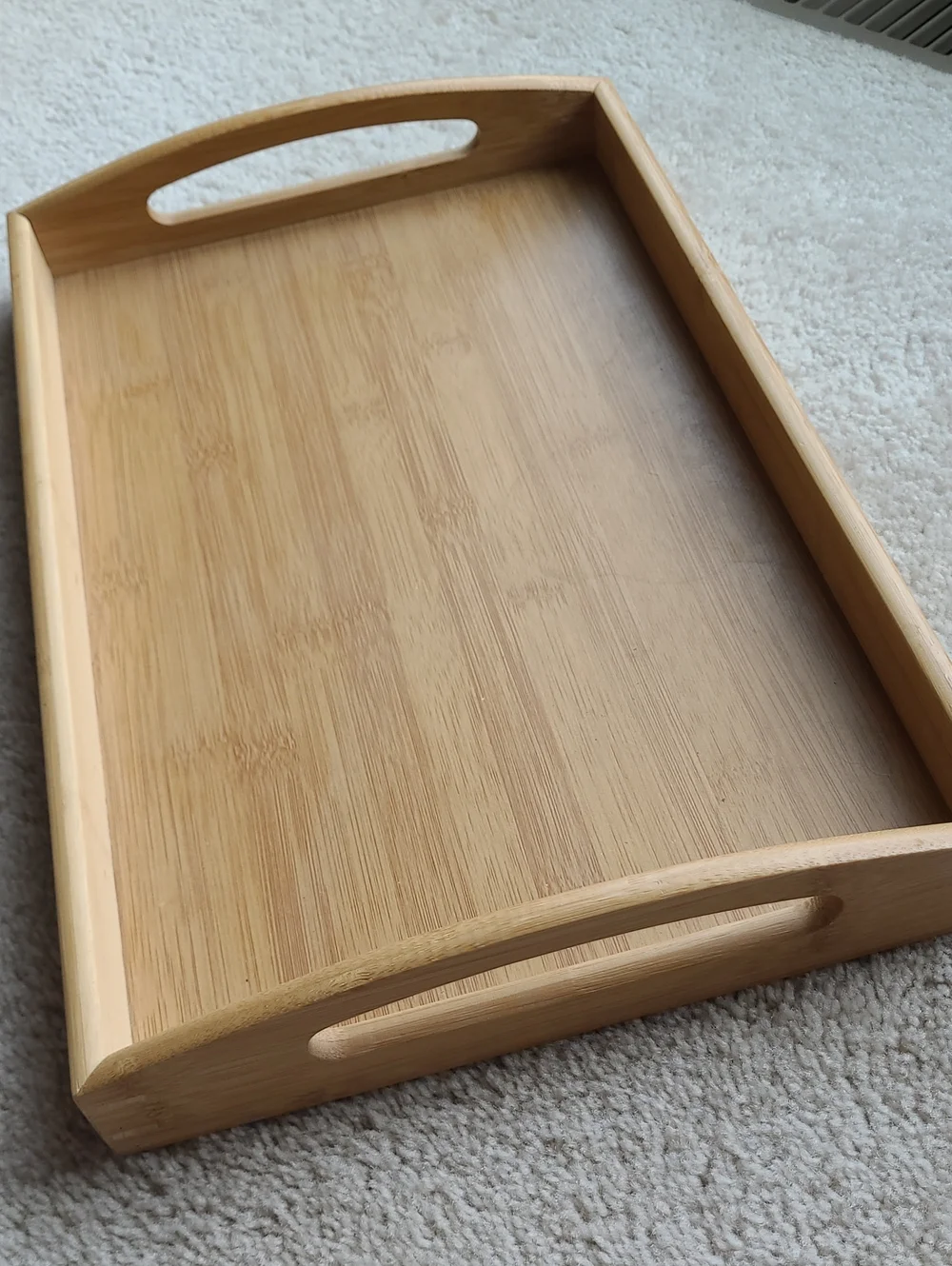 Bamboo Serving Tray with Cutout Handles - Natural